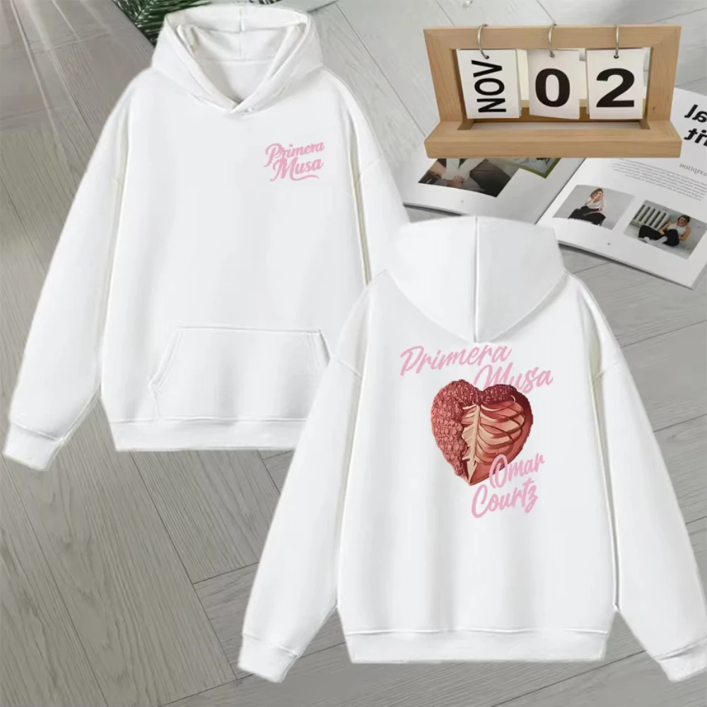 مغني الراب عمر كورتز بريميرا موسى 2025 الجرافيك هوديي الرجال النساء فضفاضة الخريف الشتاء الصوف بلوزات طويلة الأكمام الذكور البلوز #2