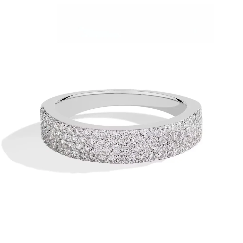 FCGJHW Sparkling Moissanites Rings for Women Men Real 14K 18K Ring Yellow Gold Half Eternity Wedding Band Fine Jewelry 2026
