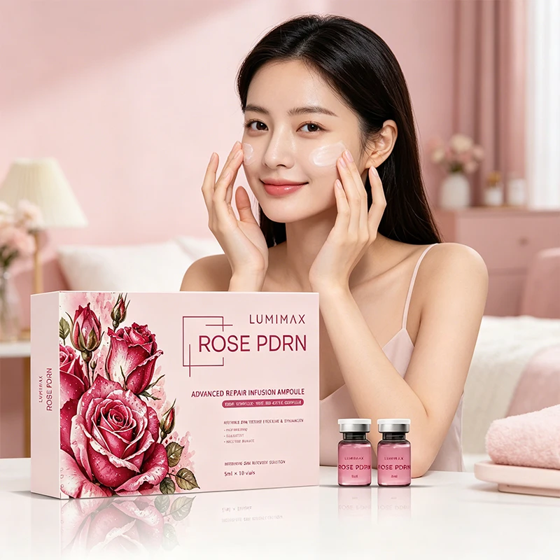 LUMIMAX Rose PDRN Facial Hydrating Brightening Serum Skin Repair Anti-Aging Skin Rejuvenation Serum Improve Dull Skin Tone