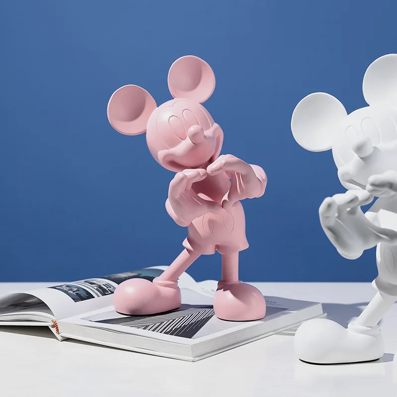 Disney Mickey Mouse figurki akcji z Anime Model nowoczesny kreskówka myszka miki miłość lalka z żywicy pokój dziecięcy dekoracyjne ozdoby do domu