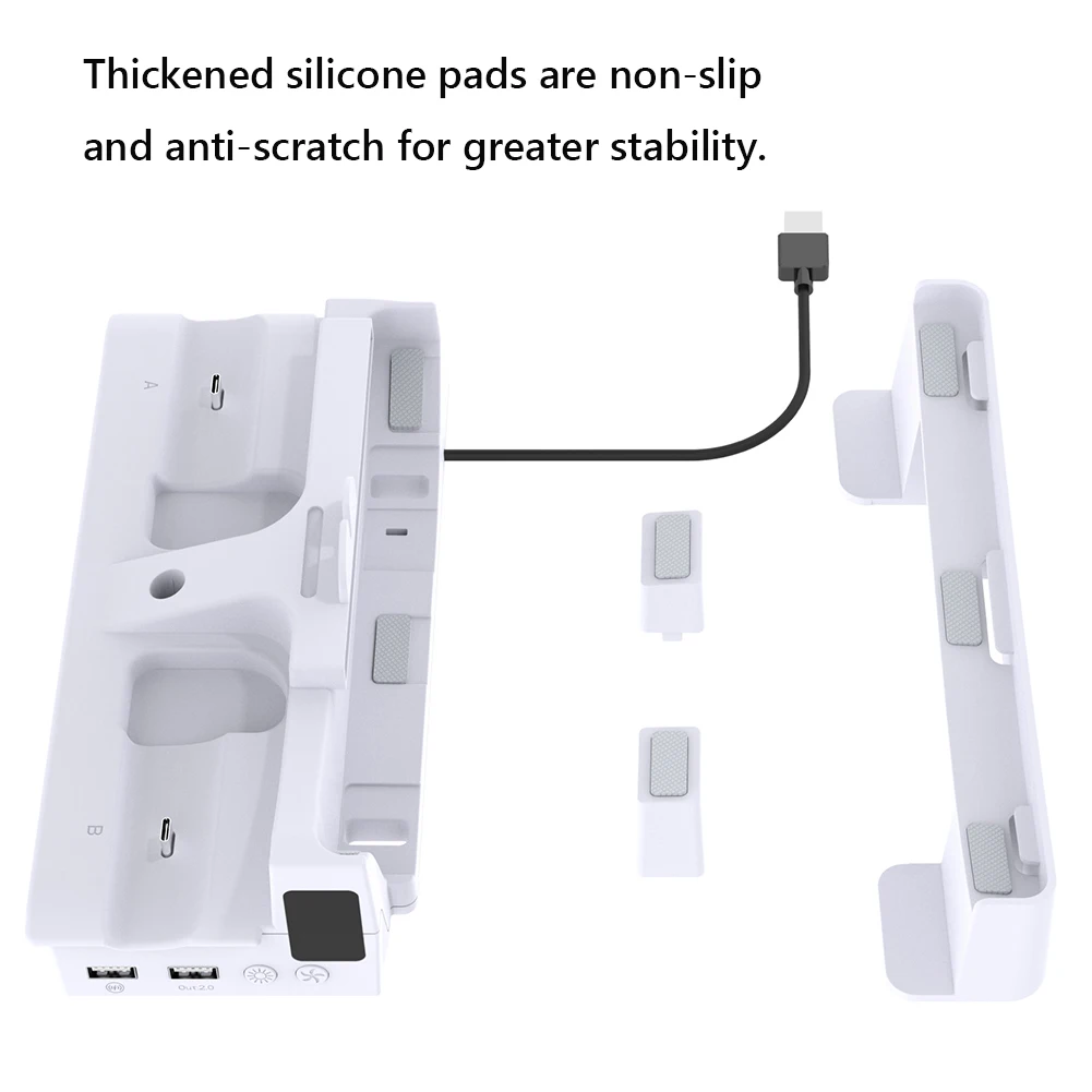 حامل أفقي مع حامل قاعدة شاحن وحدة التحكم لوحدة التحكم PS5 Slim لأقراص بلاي ستيشن 5 النحيفة والإصدارات الرقمية