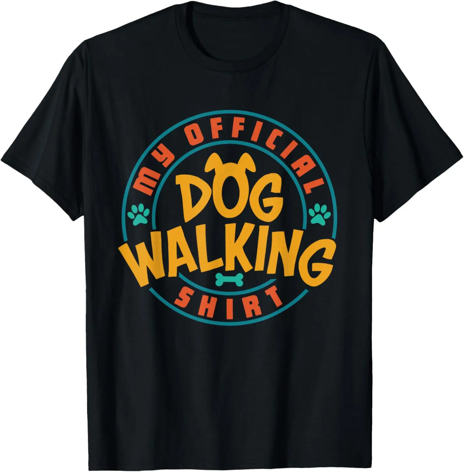 Walker My Official Dog Walking Shirt Pet Lover Owner T-Shirt 100% Cotton Trendy Y2K Short-Sleeve Tee-Soft, Quick-Drying,