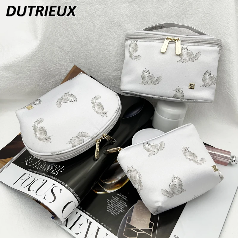 

Sweet Cute Fashion Mini Bucket-Shape Semicircle Cosmetic Bag for Lady Elegant Casual Women's Bags 2024 New Makeup Cases Female