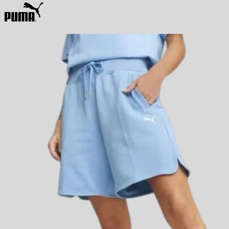 PUMA Ladies High Waist Drawstring Cotton Knitted Side Split Casual Five-Point Pants Guard Shorts 676692-93