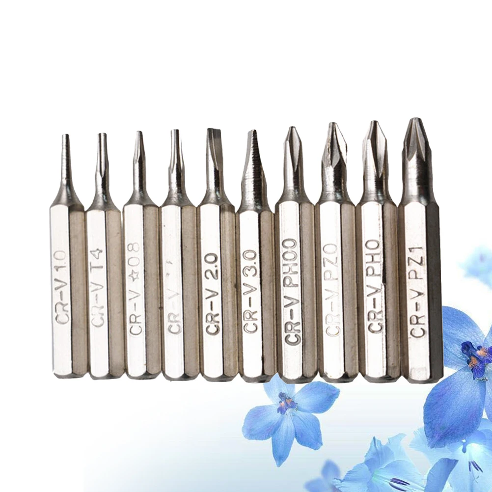 

10Pcs Bit Set Screwdriver Professional Quality Wear Resistant Silver Plating Accurate Fit for Manual Electric Drills and Air