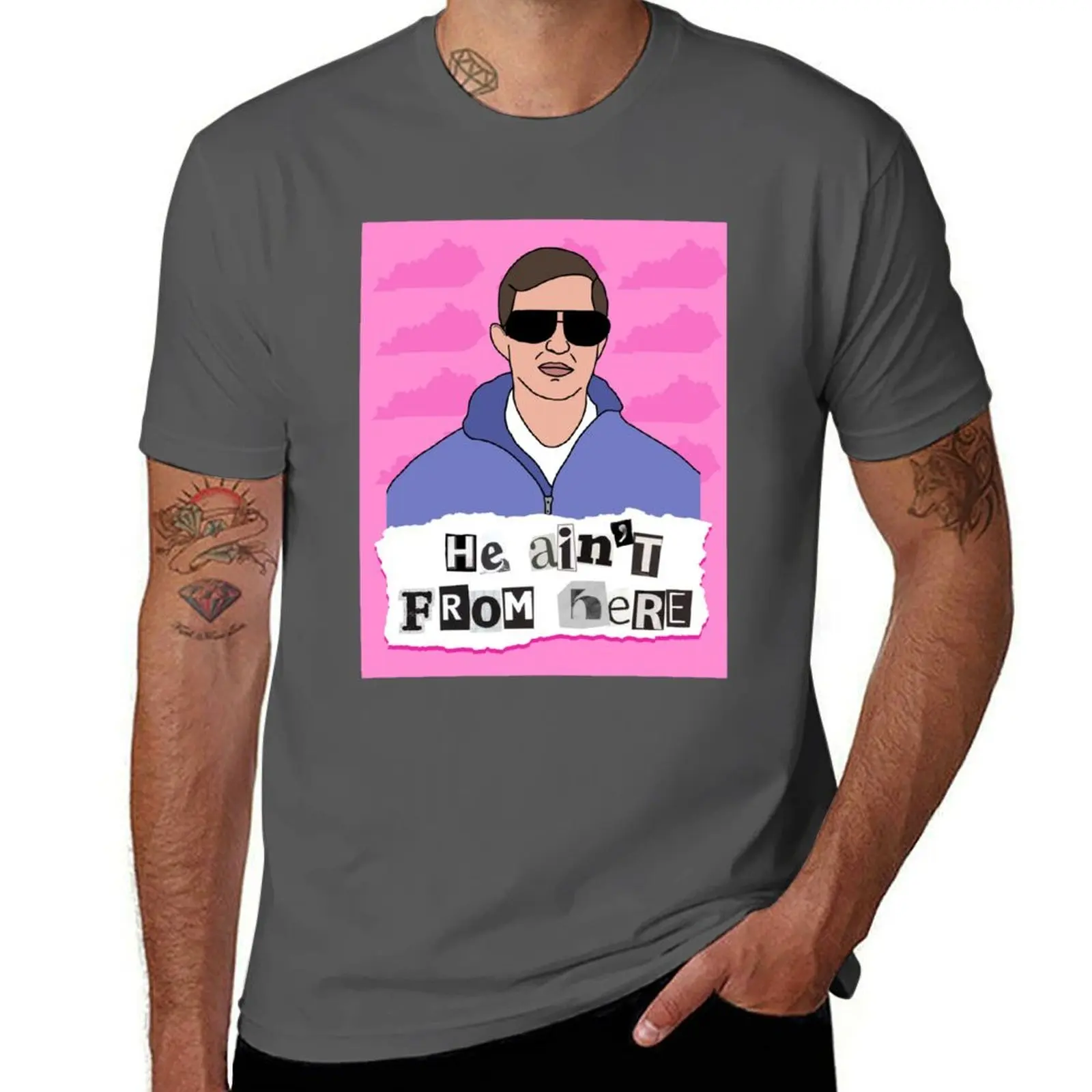 He Here Ain't From T-Shirt Sports Casual Short Sleeve Cotton Tee