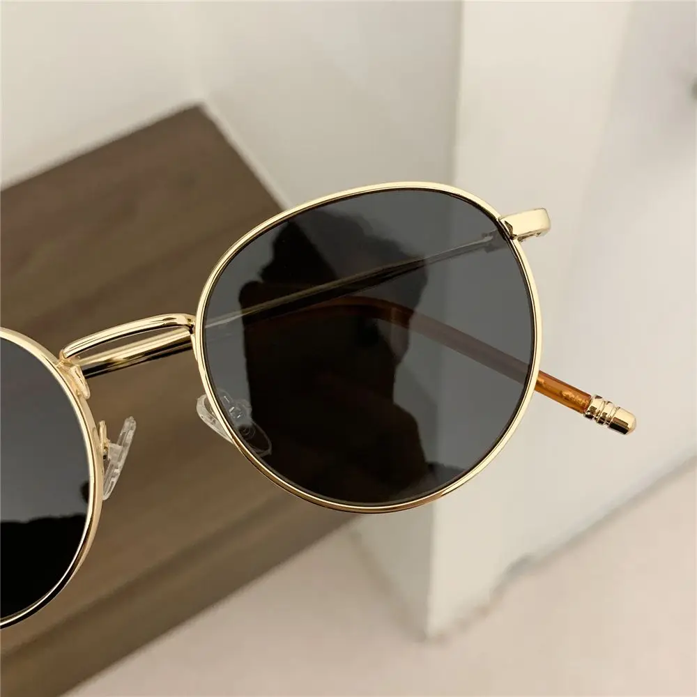 Hip Hop Glasses Metal Frame Round Sun Glasses Women's Eyewear Shades Women Men Sunglasses