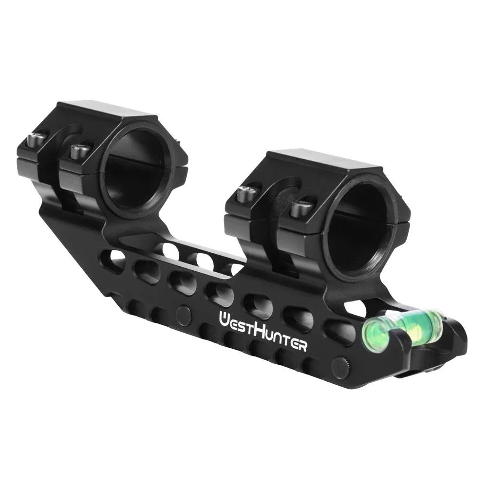 WestHunter Cantilever Picatinny Scope Mounts 25.4mm/30mm Tube Optical Sights Rings 20mm Rail Mount with Bubble Level view 6