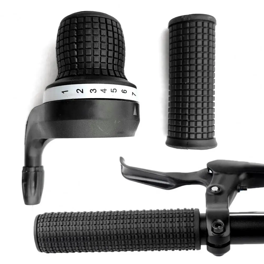 Bicycle Twist Shifter Set Simple Installation Lightweight 3/7 Speed Bike Shift Lever Non-Slip Bike Handle Bar Grips Kit