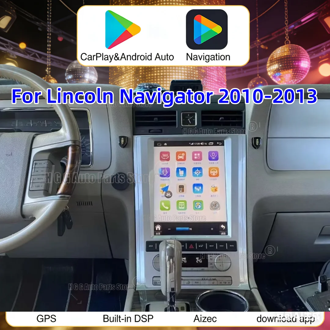Radio para Auto Android 14, Actualización Original para Lincoln Navigator 2010 2011 2012 2013, Reproductor Multimedia con Navegación GPS, Unidad Principal