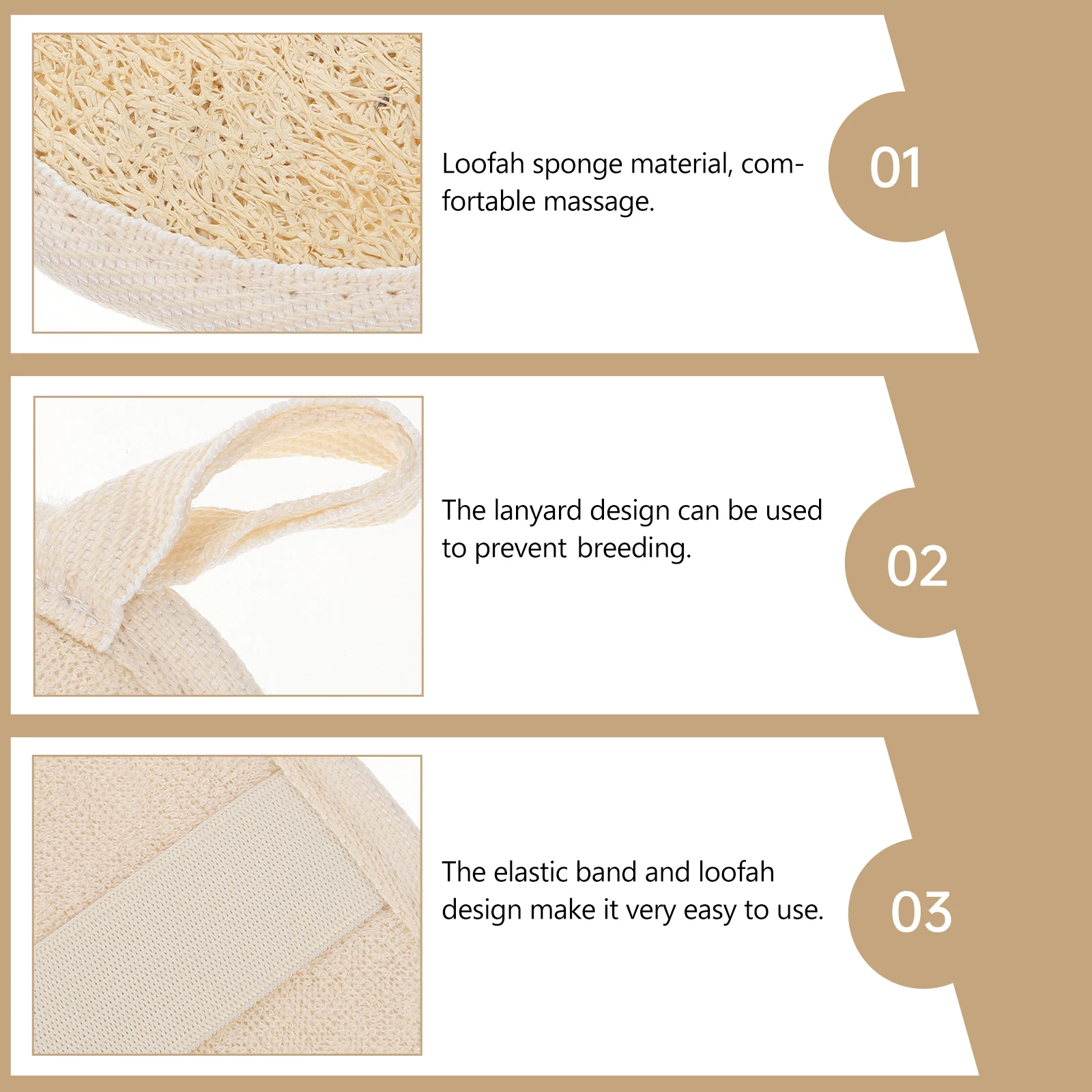 

2Pcs Loofah Bath Towels Strong Decontamination Exfoliating Skin Friendly Durable Reusable Scrubber