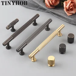 Solid Brass Furniture Handles Modern Bronze Wardrobe Dresser Cupboard Cabinet Drawer Shoe Box Wine Bar Pulls Knobs Hardware Pull