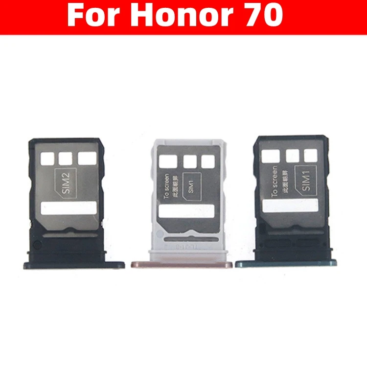 For Honor 70 Honor70  Dual Sim Tray Sim Card Holder Sim SD Card Slot Holder Tray Smartphone Replacement Parts