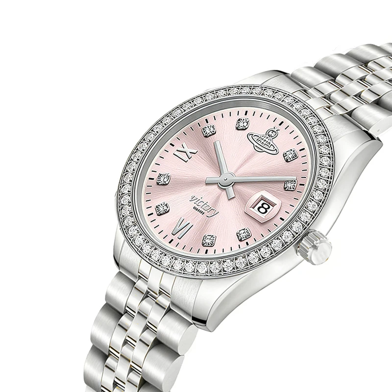 

Luxury Brand Women Watch Steel Golden Waterproof Retro Pink Hand Clock Female Gift Ideas Original Quality Ladies Wristwatch Blue