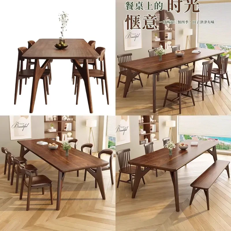 for South American Walnut Dining Table Small Apartment Simple Workbench Living Room Tea Table All Solid Wood Reading Study