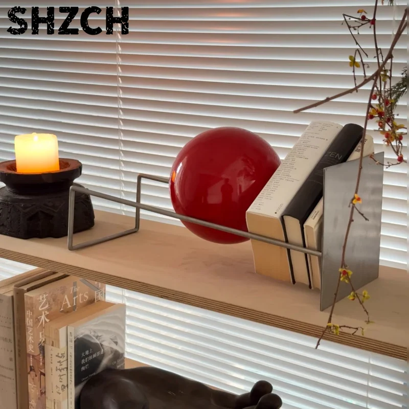 Bauhaus Style Desktop Book Holder Stainless Steel Sloped Magazine Rack Modern Creative Book Organizer Space-Saving Display Stand