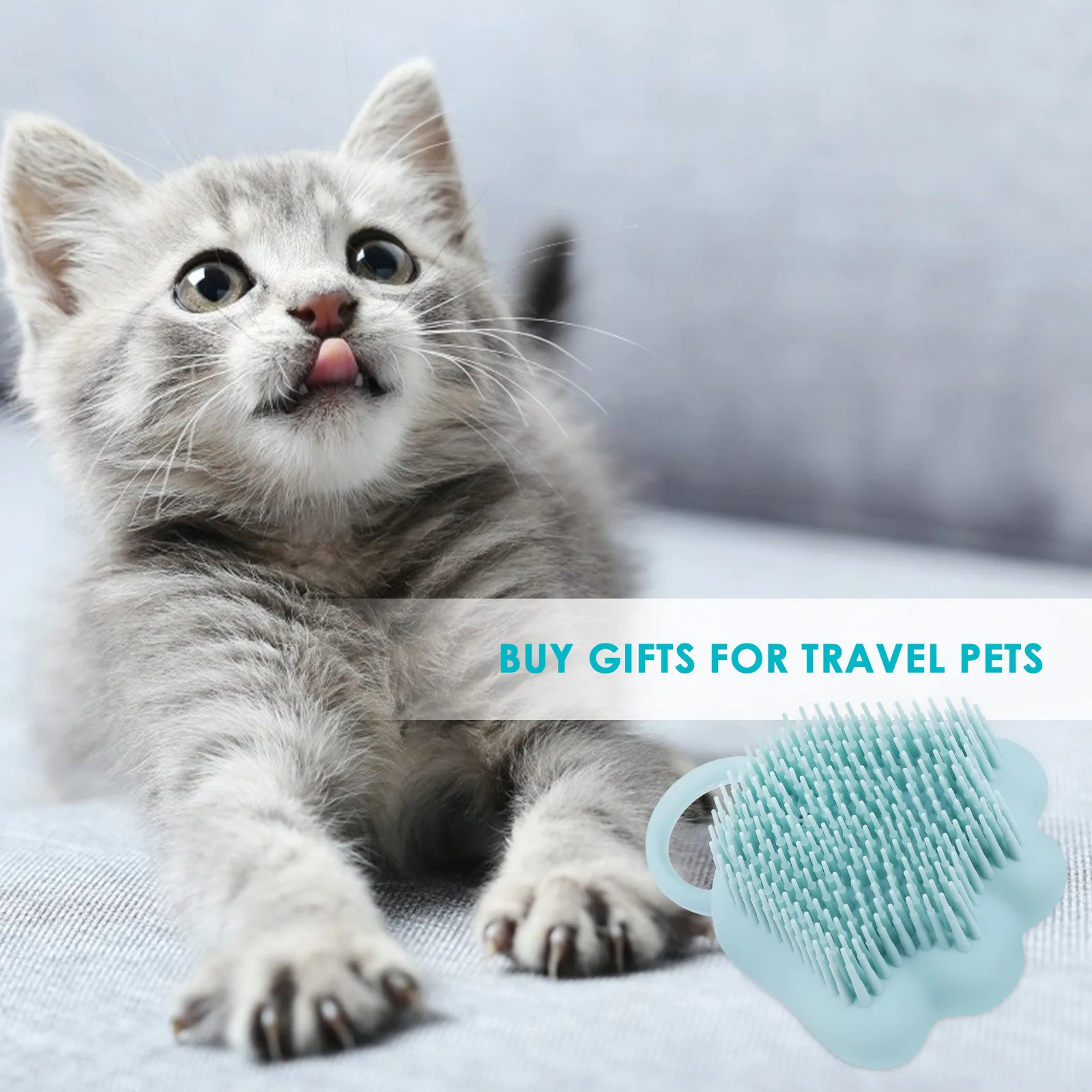 

Pet Massage Brush for Dogs Cats Rabbits Silicone Bath Grooming Tool Shedding Hair Remover Comfortable Ergonomic Handle Pet