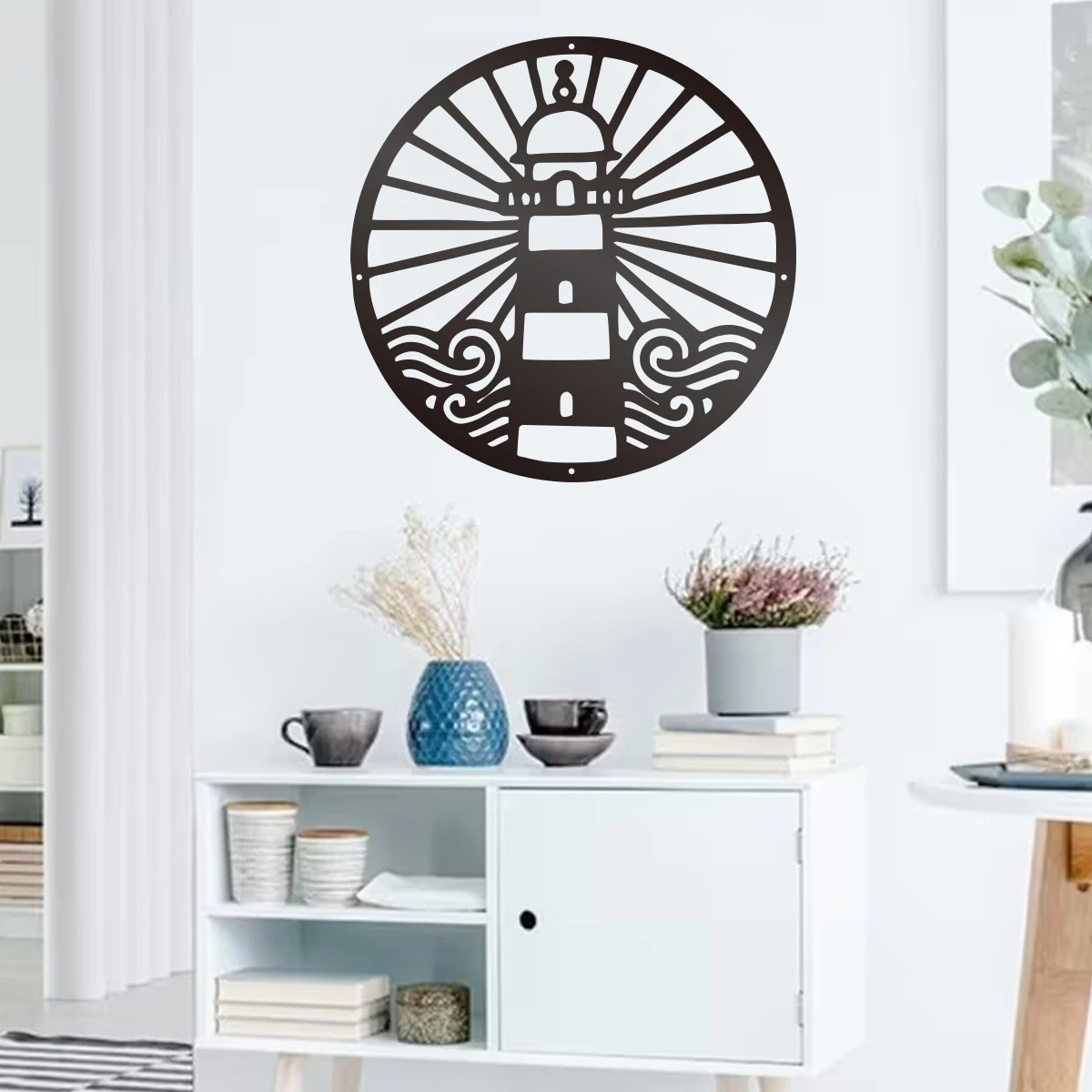 

lighthouse Metal Hanging Wall Art Plaque Black Letter Silhouette Cafe Kitchen Dining Room Decoration Bar Pub Club