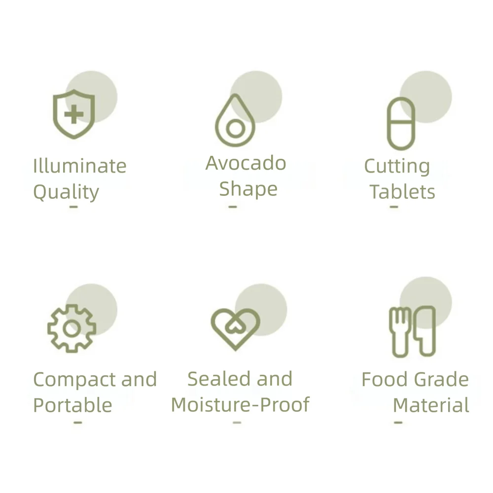 الإبداعية الطب حبوب منع الحمل الفاصل 2 في 1 المحمولة صندوق دواء صغير مختومة الأفوكادو شكل حبوب منع الحمل الحاويات المنظم فصل المخدرات