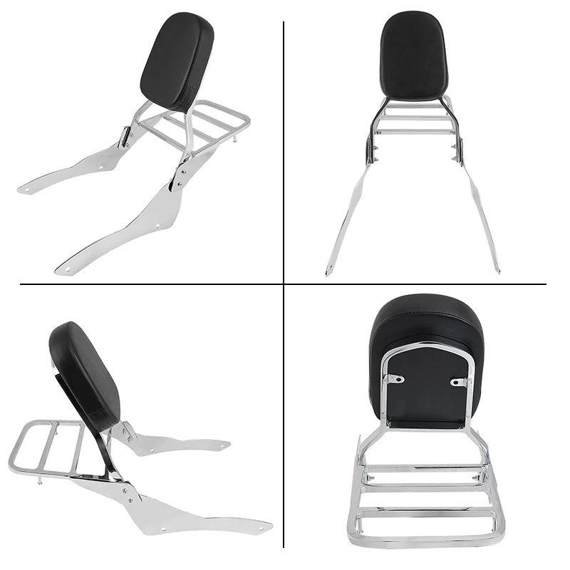 Motorcycle Passenger Backrest Sissy Bar With Luggage Rack Pad for Yamaha Dragstar V-Star Vstar 400 650 XVS400 XVS650 1998-2018