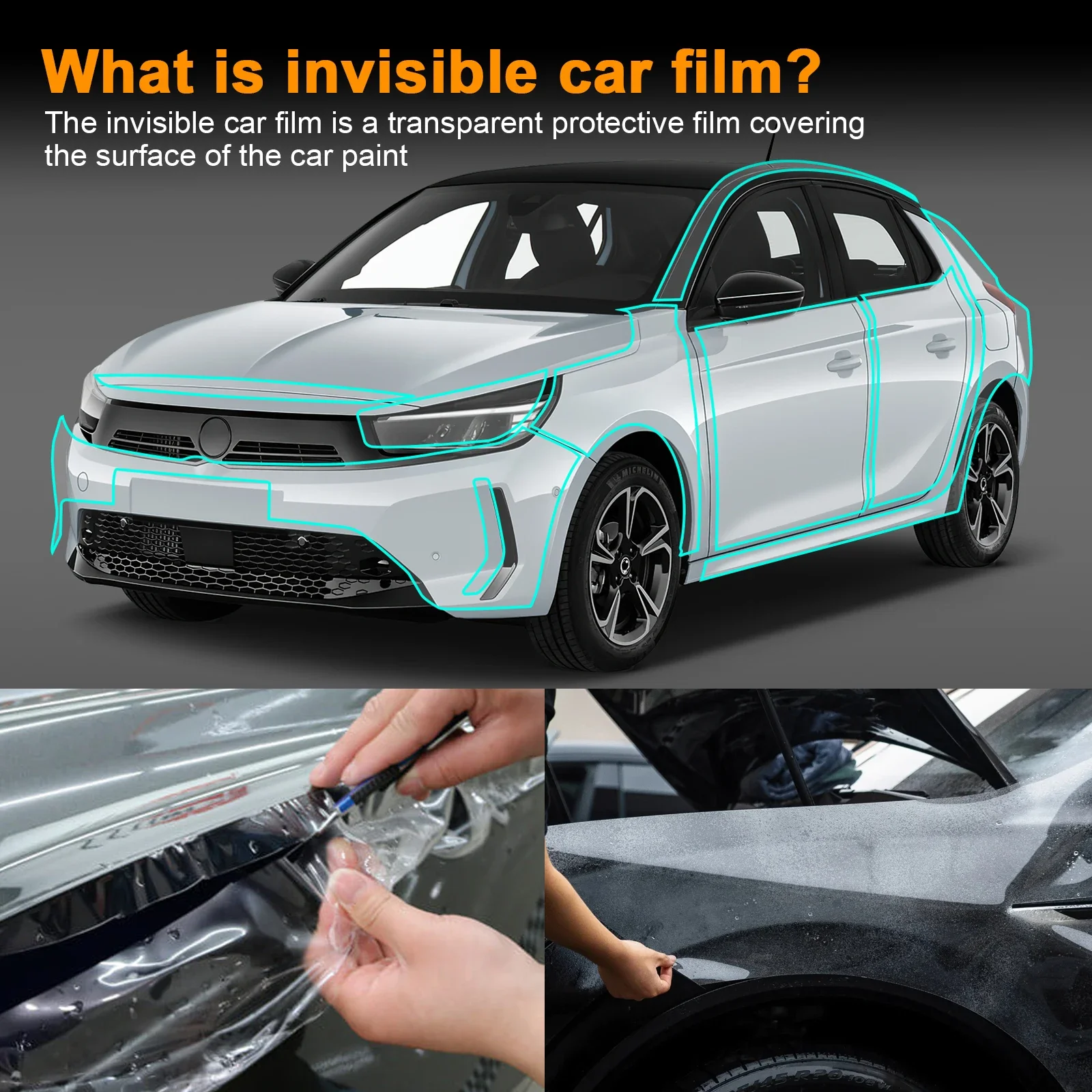 Pre-Cut Clear Transparent TPU Anti Scratch Paint Protection Film Body Sticker For Opel Corsa 2024 2025 2026 2027 2028 Auto Trim