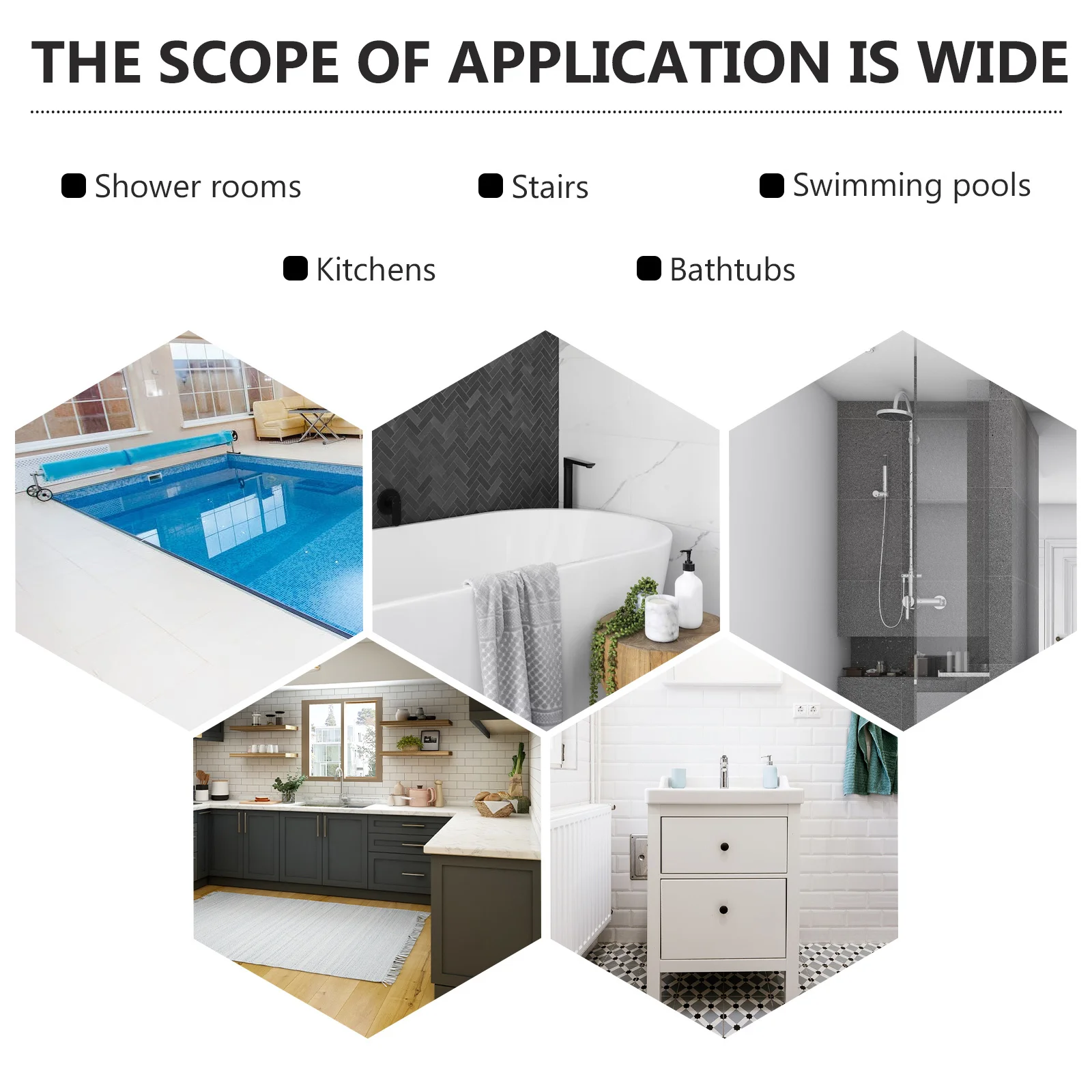 

Bathroom Non-Slip Stickers Strong Adhesive Peva Floor Decals for Bathtub Shower Pool Stairs Slip-Resistant Household