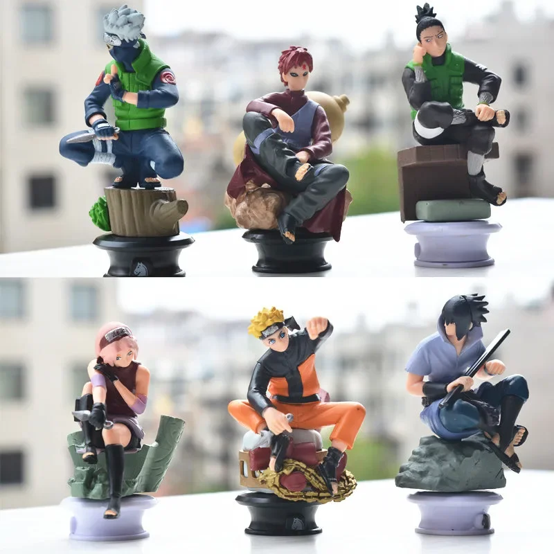 1pcs random style 10CM Anime NARUTO Chess piece Sasuke Gaara Kakashi PVC model action Figure ornaments toys Collection Gifts