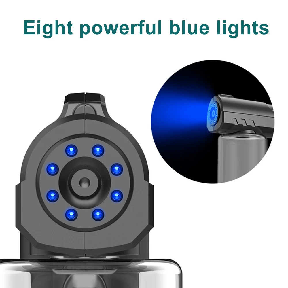 280ml New Style Wireless Electric Sanitizer Barber Sprayer Bottle USB Nano Blue Light Steam Spray Disinfection Gun Garden House