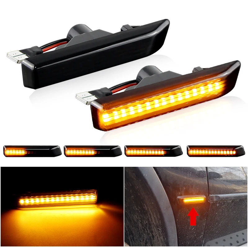 1 Pair Side Fender LED Marker Indicator Lights Turn Signal Lamps For BMW 3 Series E36 M3 X5 E53 OEM#:63137164491 Car Accessories