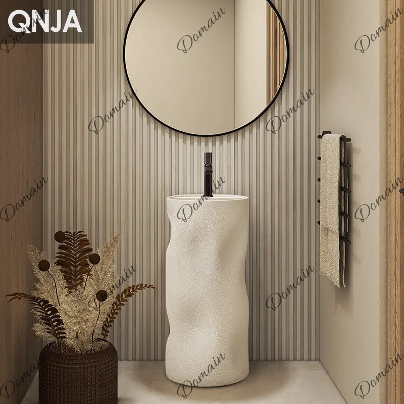 Japanese designer column basin floor-to-ceiling integrated art wash basin personalized creative face wash table