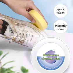 260g White Shoes Cleaning Cream Stains Remover Shoes Whitening All-Purpose Cleansing Cream With Wipe Sponge For Shoes Sneakers