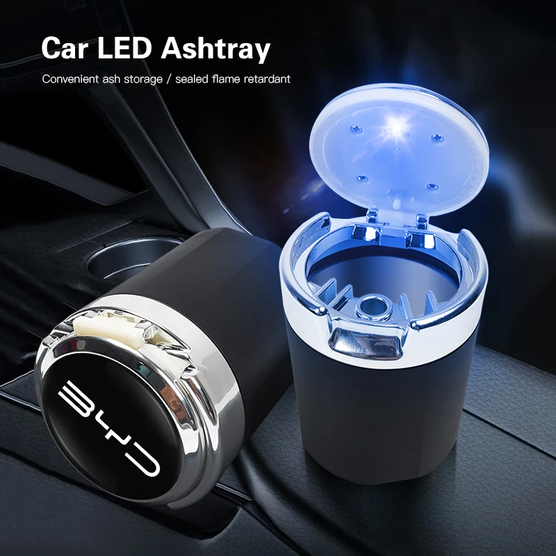 

Car Interior Accessories Ashtray LED Light Portable Smoke Ashes Holder For BYD Atto 3 Song Tang F0 F3 F3R Qing Yuan I3 S7 G3 M6