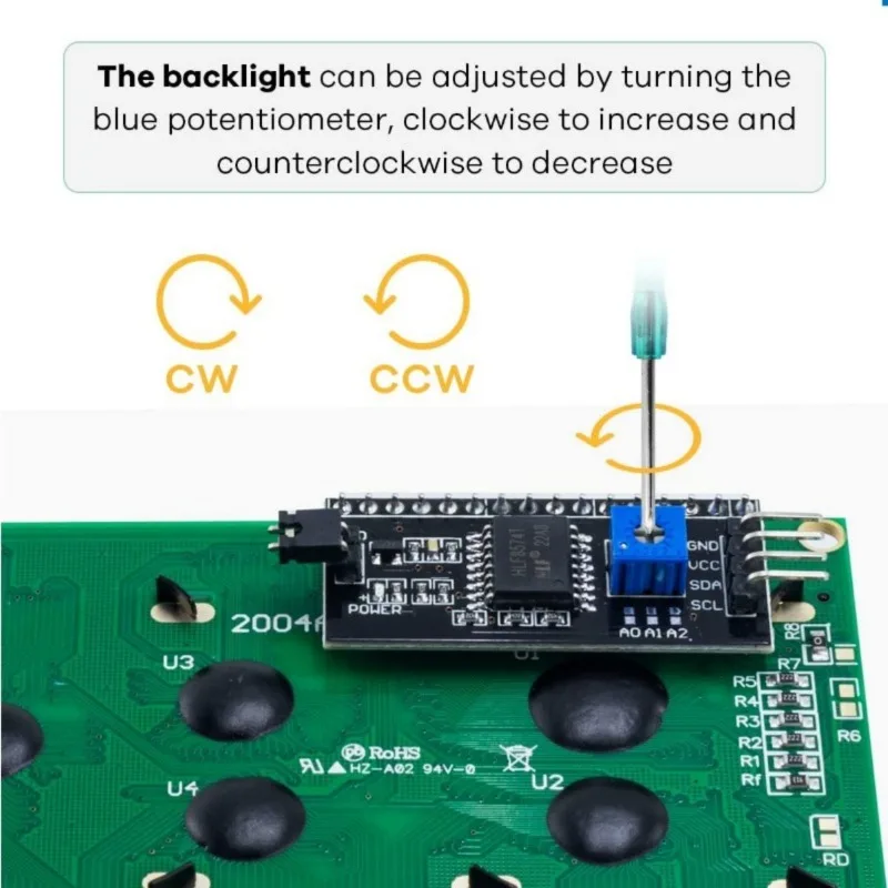 أسلاك توصيل بشاشة LCD لشاشة اردوينو التوت بي ، 10Pin ، I2C ، IIC ، omi ، 16x0 ، 20x04 ، 3