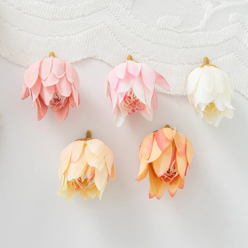 50/100PCS Pineapple Blossom Artificial Flowers Silk Home Room Table Decora Wreaths Wedding Bouquet Accessories Headwear Diy Gift