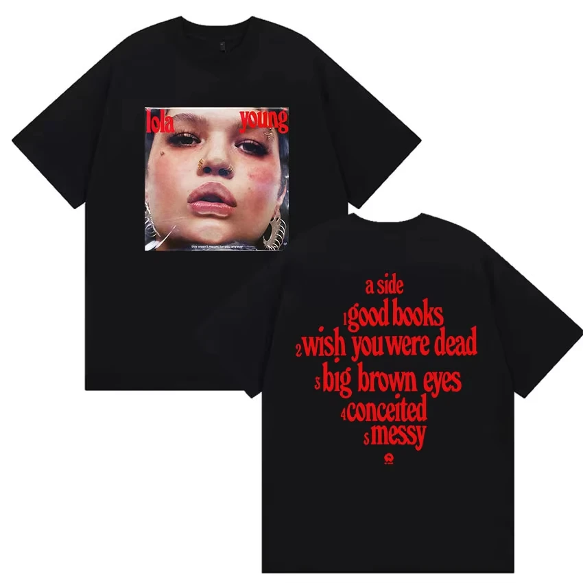 الرجال النساء موسيقى البوب تي شيرتات قصيرة الاكمام لولا يونغ جولة ألبوم ميرش غطاء تي شيرت المشجعين هدية خمر تي شيرت على طراز هاراجوكو الشارع الشهير