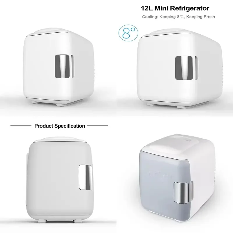Mini White Gray Small Capacity Household Refrigerator for Food Beverage and Skin Care Product Storage