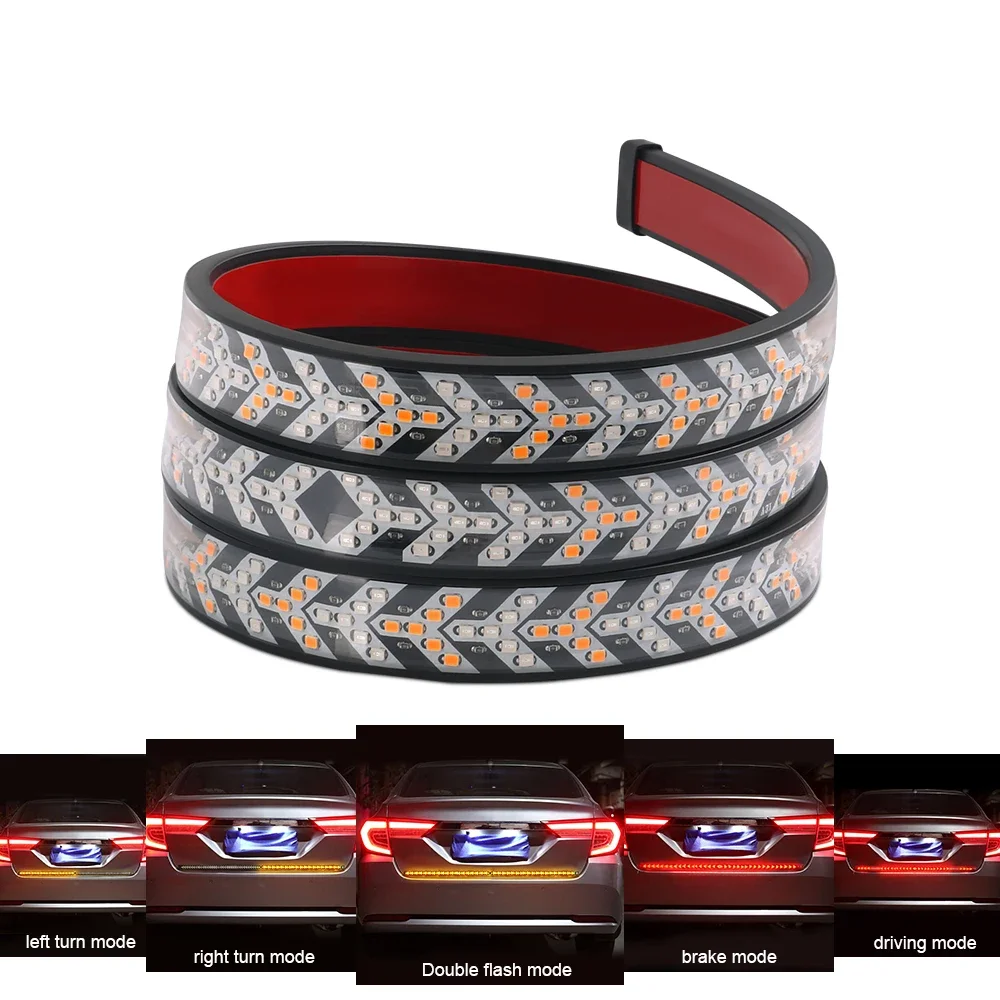 12V 24V Car Truck LED Tailgate Light Strip Turn Signal Lamp Tail light Bar Dynamic Flowing Warning Brake Reverse For Pickup Jeep