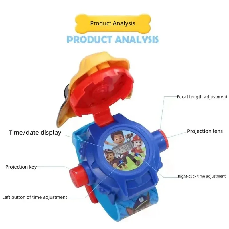 Paw Patrol Watch Cartoon Kids Projection Digital Watches Chase Skye Rubble Marshall Anime Figures Toy Wristband Children Gifts