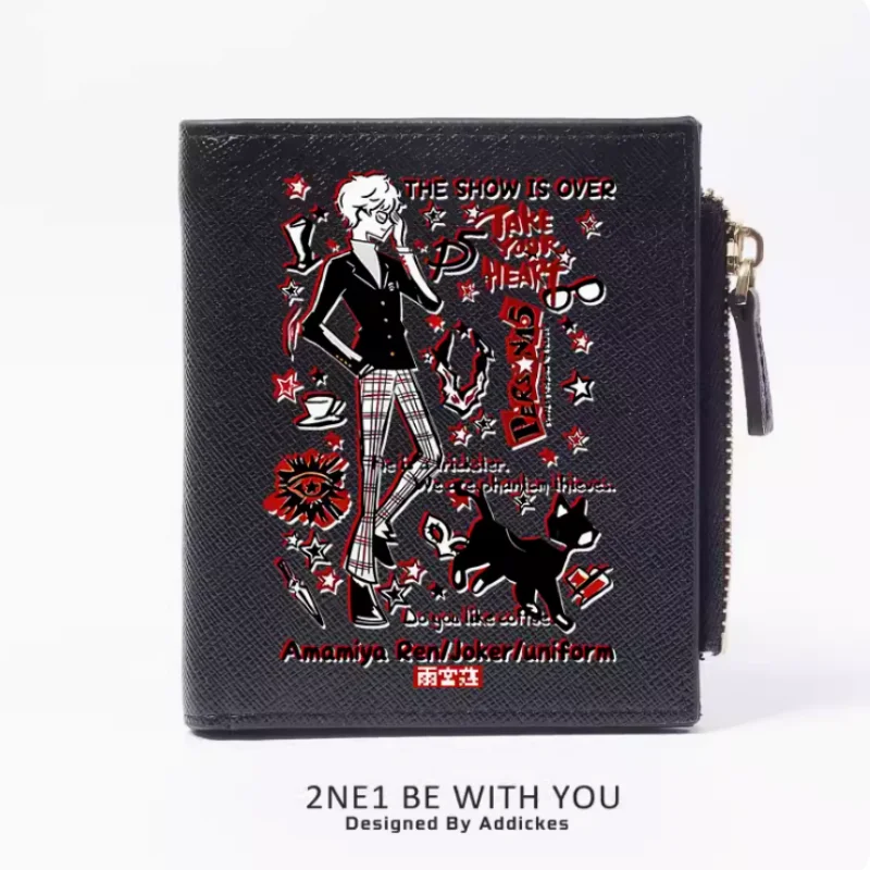 Anime Persona 5 Reiß verschluss Mode Brieftaschen Pu Geldbörse Karten halter Geld Tasche Geschenk B1325 Cosplay