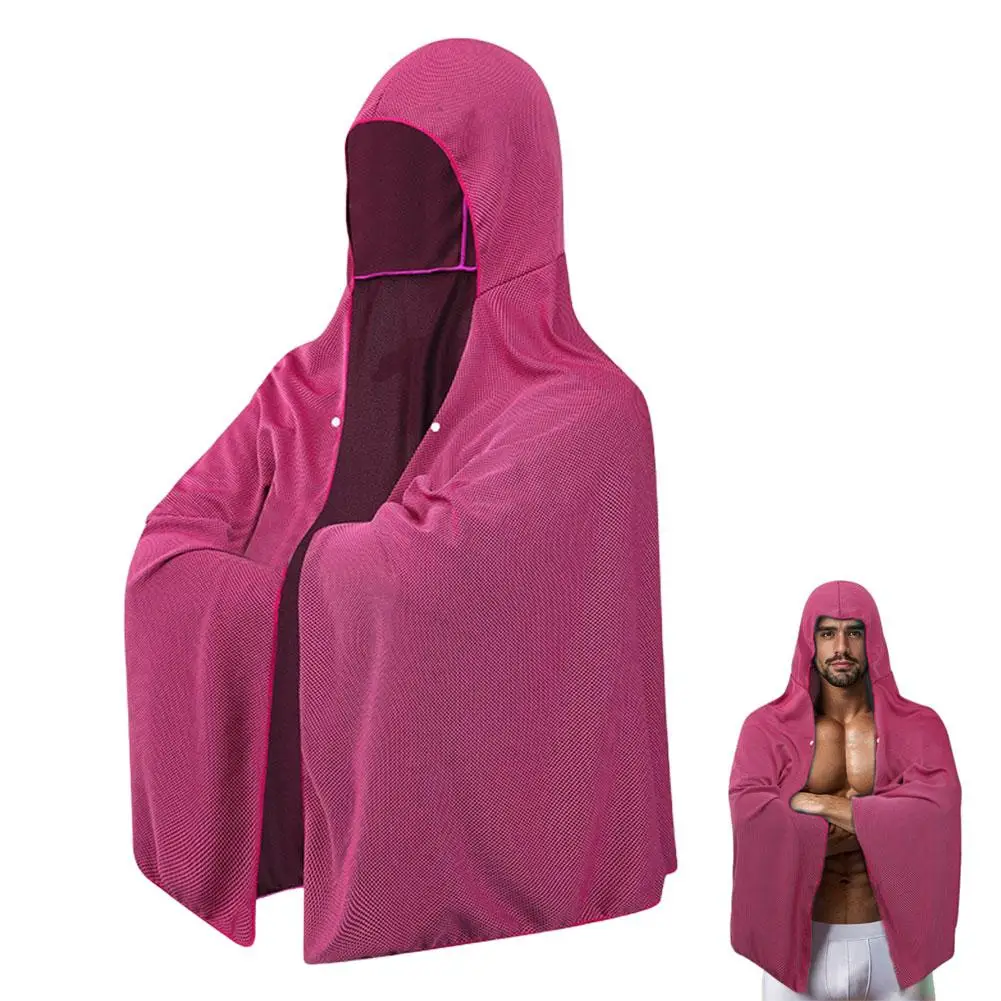 Cooling Hooded Cloak lce Cool Poncho Cover Up Super Absorbent Oversized Hooded Towel Wrap, 4-in-1 for Swimming Beach Pool Travel view 3