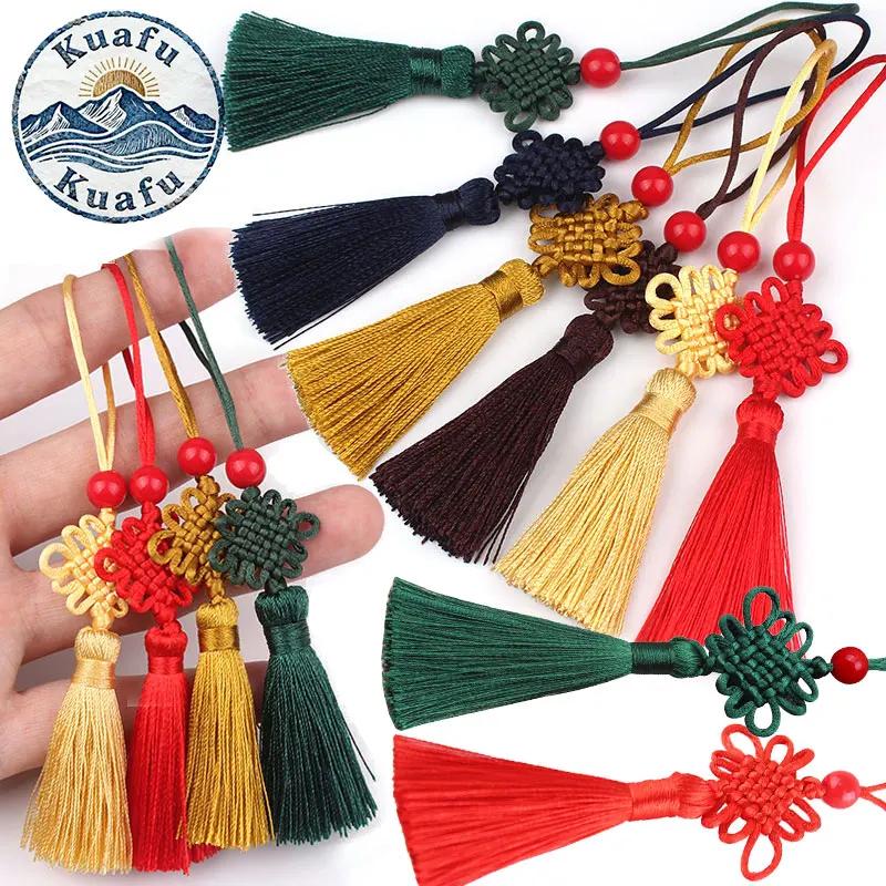 5/10/20 Stück 5CM Quasten Chinesische Knoten Seidenquaste Mini-Perlenanhänger Fransen für Vorhänge DIY Basteln Schmuckherstellung Dekoration – Detail 1