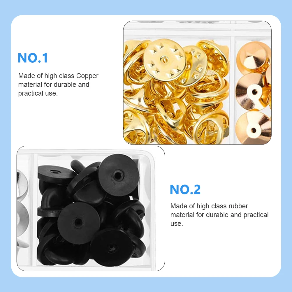 

84pcs Replacement Flat Round Keepers Safety Locking Clasp For Brooch Tie Hat Badges Metal Clutch Brooch Keepers Lapel Backs