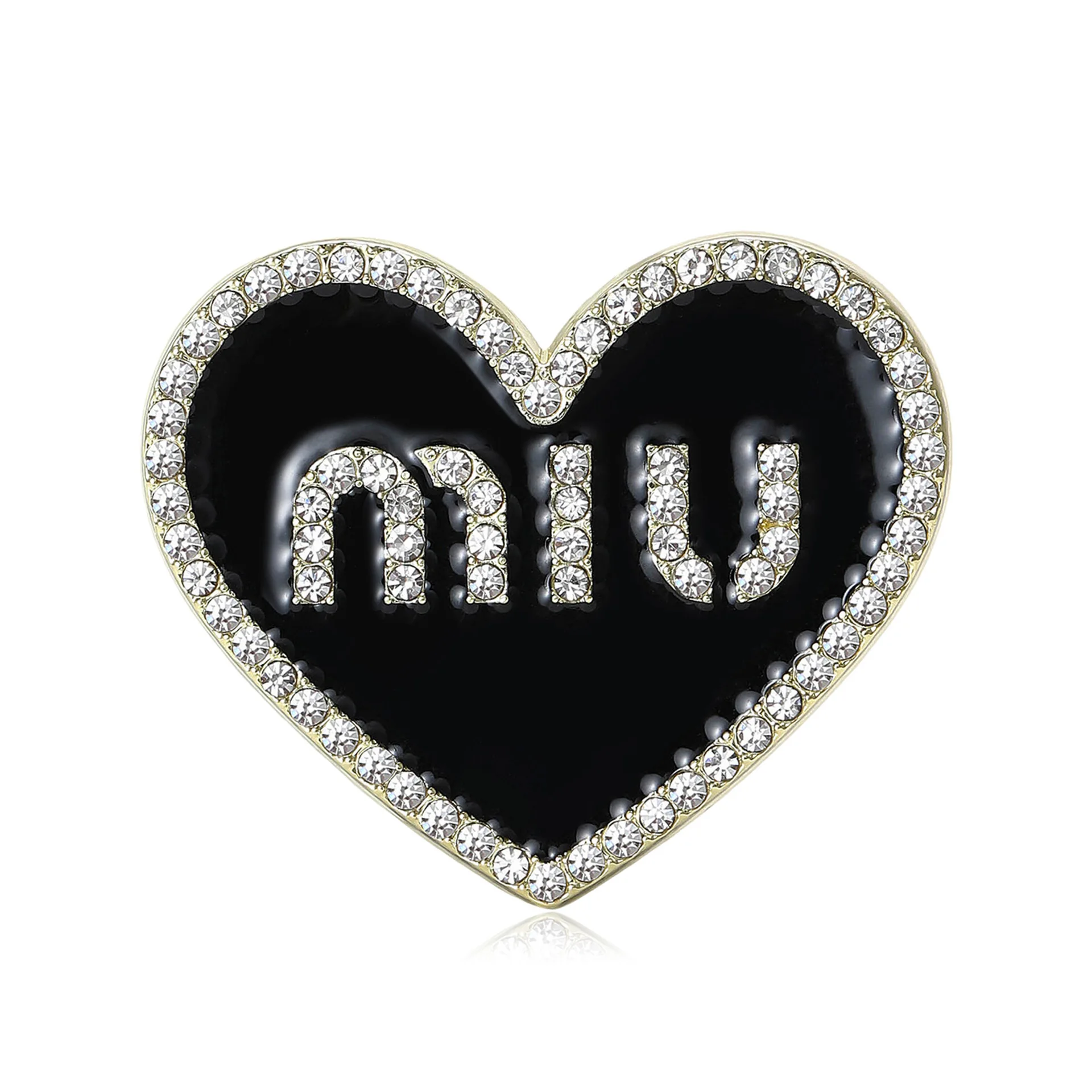 

Creative And Personalized Rhinestone Letter Heart Heart Brooch For Women, Neutral 2-color Wedding Casual Party Coat Accessory