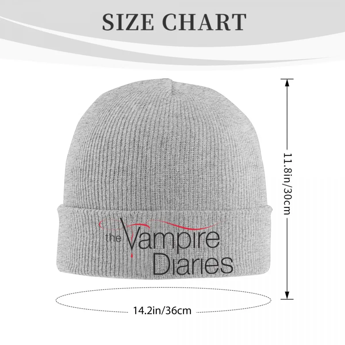 The Vampire Diaries Bonnet Hats text Knit Hat Men Women Funny Warm Beanie Hats Winter Kpop Graphic Cap