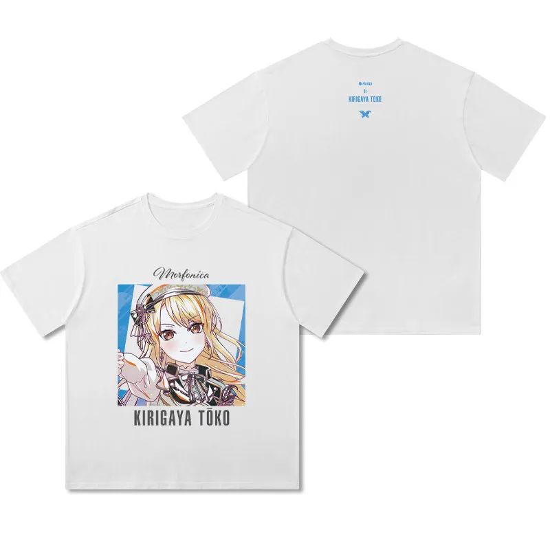 BanG Dream 10th Morfonica T Shirt Women Men Kurata Mashiro Hiromachi Nanami Futaba Tsukushi Cosplay Short Sleeve Graphics Tees
