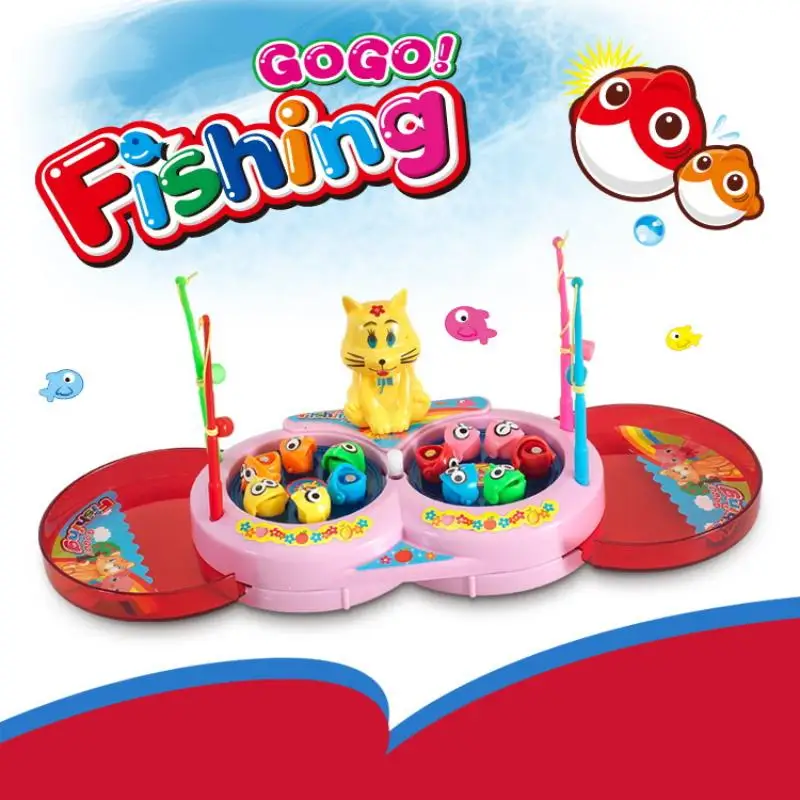 1 Set Magnetic Small Fish Wind-up Clockwork Toys Mini Fishing Machine Parent-child Game Kids Birthday Gifts