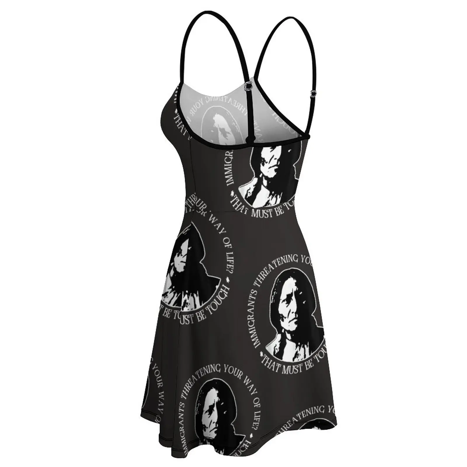 ثوب نسائي مثير فستان المهاجرين يهدد الحياة صعبة المرأة فستان بكتافة الأطراف الكلاسيكية الفكاهة الرسم #5