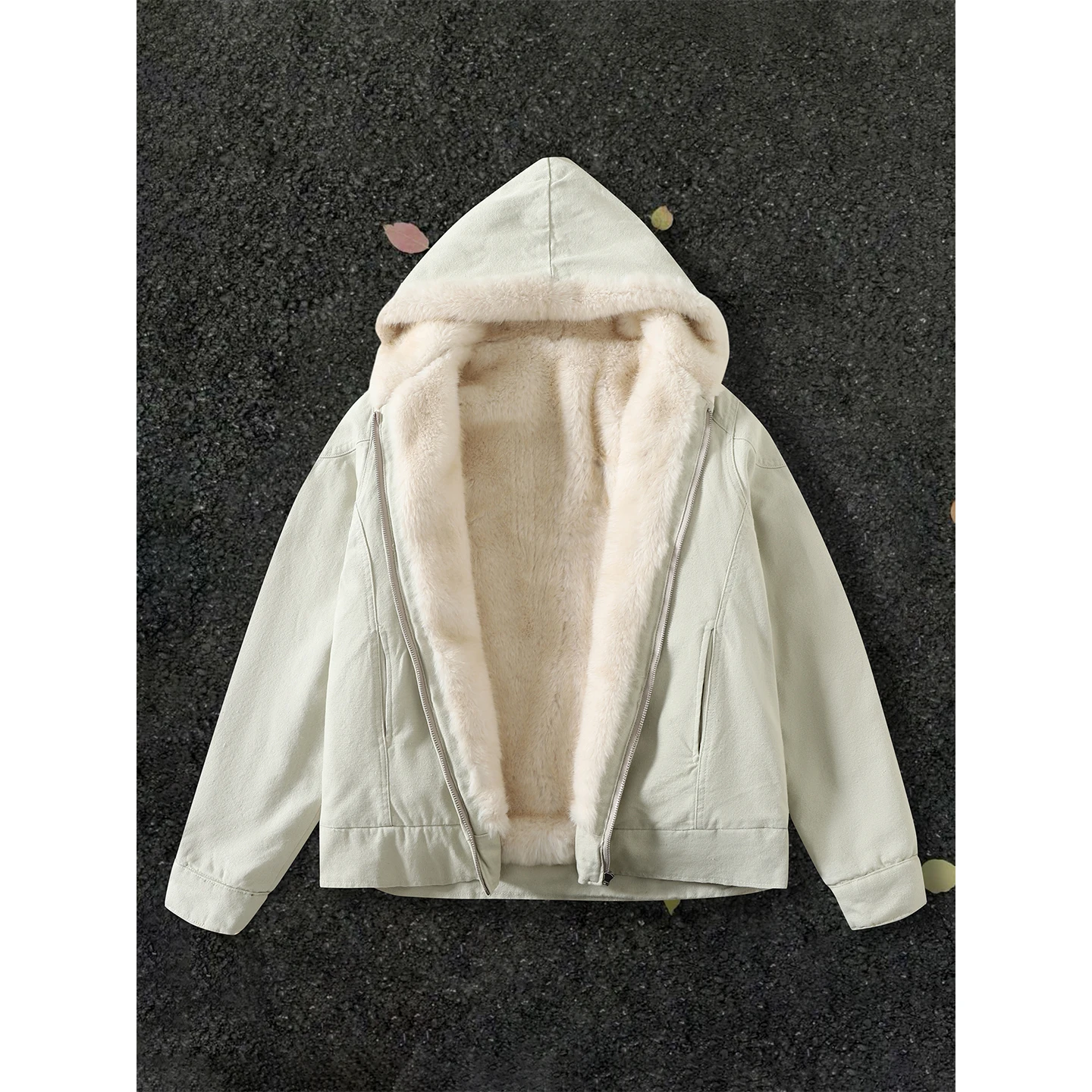 

Men's Winter Thiened Fce Lined Jaet Loose Fit American Waed Cotton Coat Warm Casual Hooded Long Sve Youth Faion