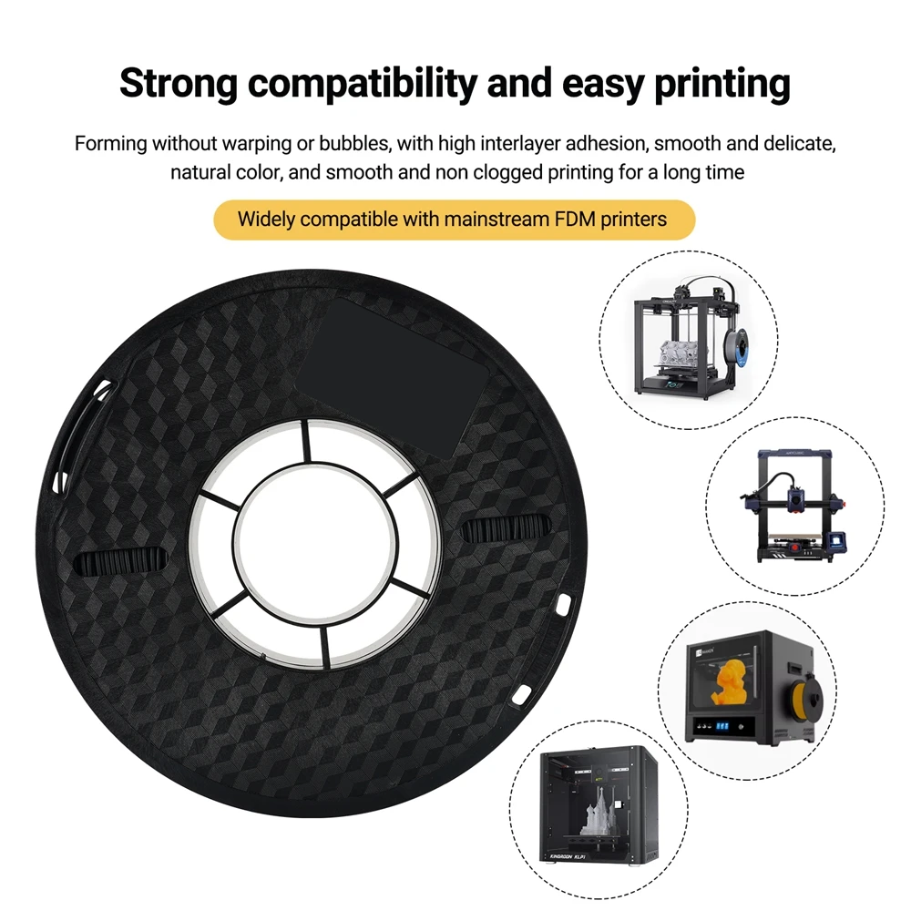 Imagem -06 - Filamento Enchido de Fibra de Carbono para Impressora 3d Material de Impressão 3d Nylon Pla Petg Pa-cf 1.75 mm 1kg Spool