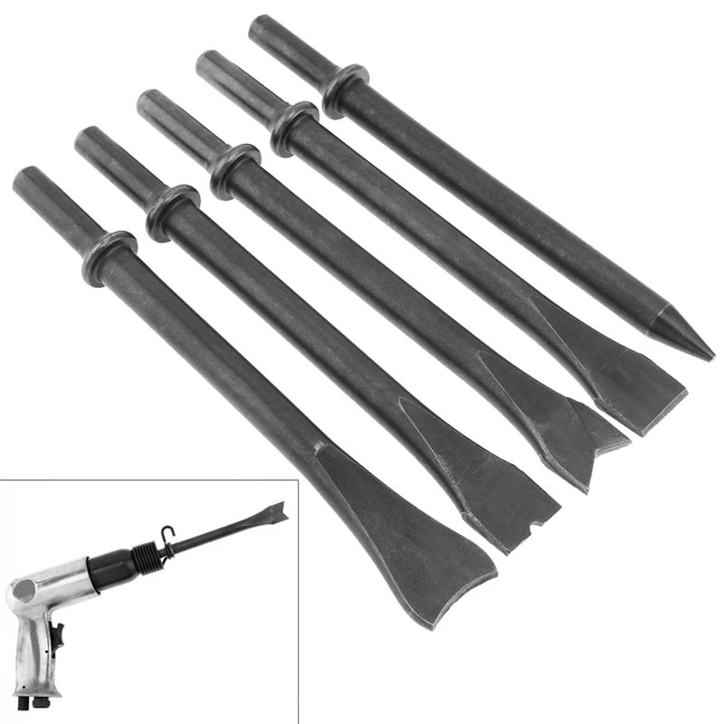 8 Pcs Air Chisel Head Set Pneumatic Chisel Air Hammer Punch Chipping Tool Pneumatic Chisel Air Hamme Cutting Rusting